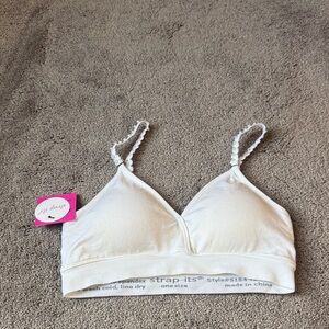 Strap-Its White Pearl Interchangeable Strap Plunge Bra SIZE OS